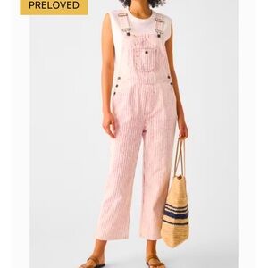 Faherty Pink Topsail Railroad Overalls xs